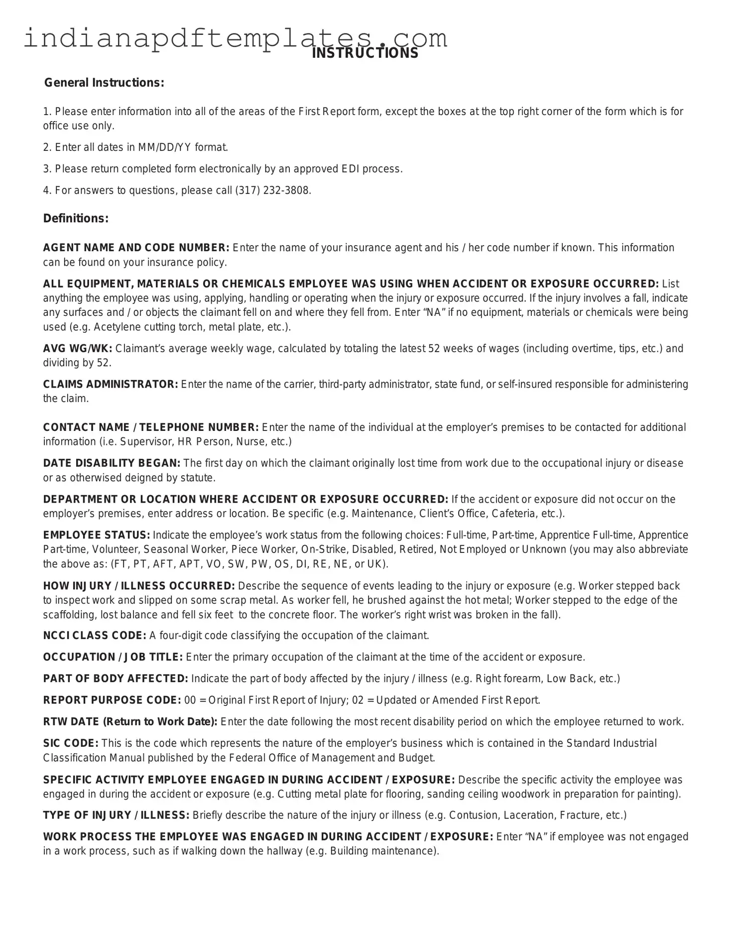 Printable Indiana State 34401 Form