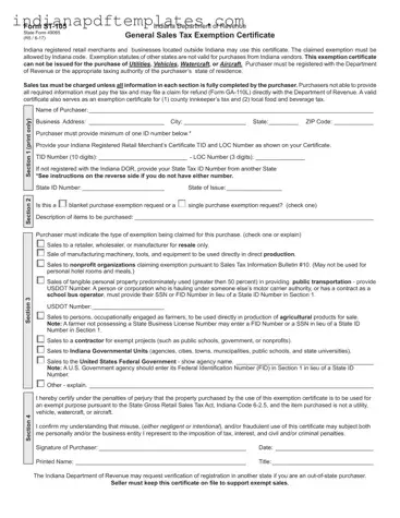 Printable St 105 Indiana Form