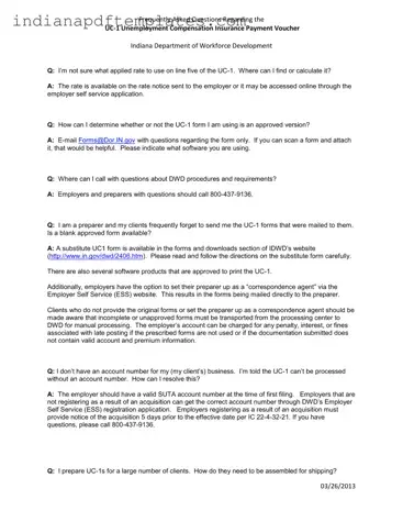 Printable Uc1 Indiana Form